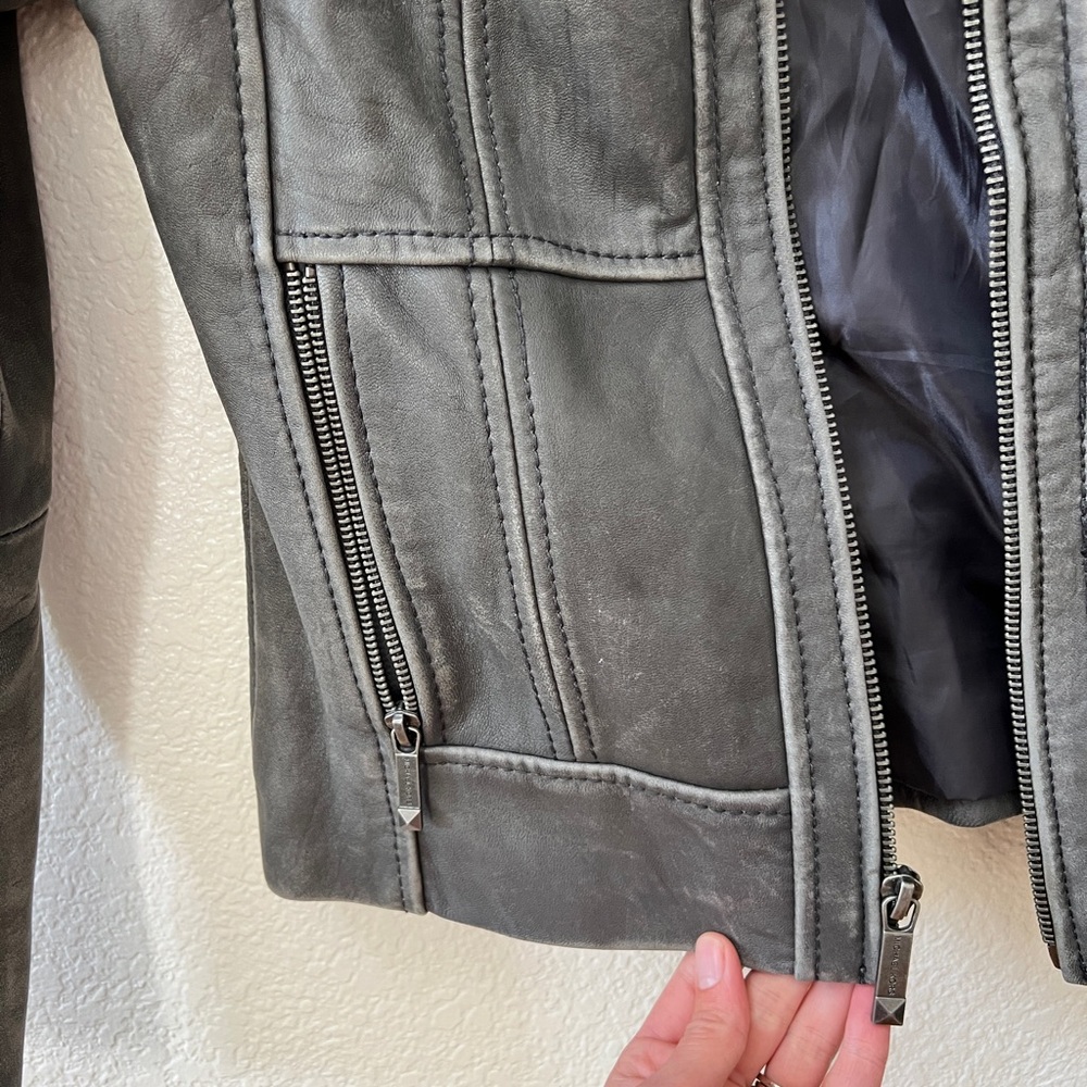 Gray Leather Jacket - image 4